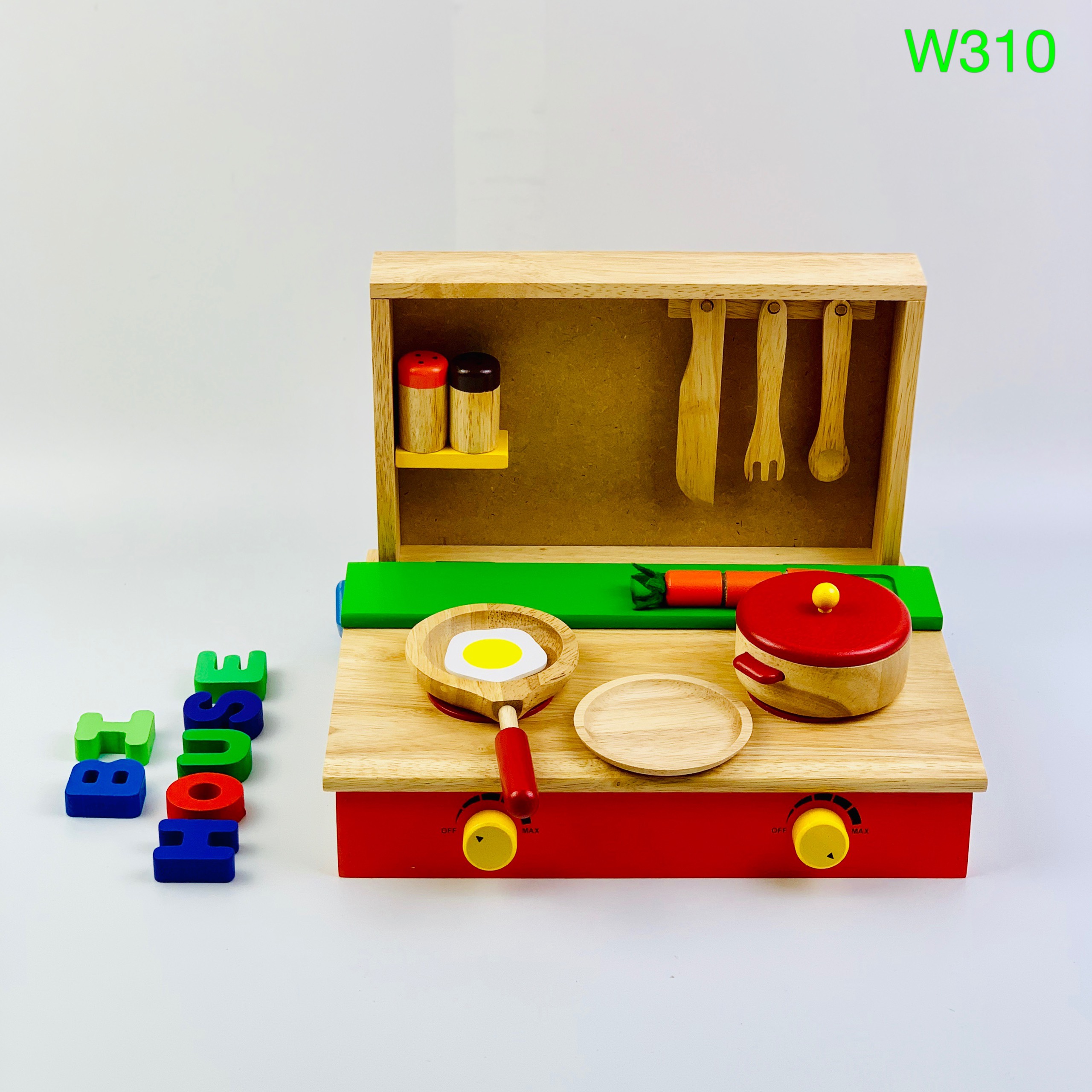 Combo đồ chơi nhà bếp bằng gỗ: bộ nấu ăn - bộ cắt cá- bộ cắt trái cây Mykids- đồ trí tuệ an toàn cho bé
