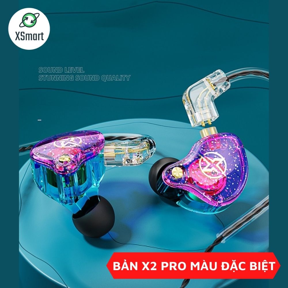 Tai Nghe Gaming Nhét Tai Chống Ồn Cực Tốt XSmart X2 Pro Âm Bass Siêu Khủng, Có Mic, jack Cắm 3.5mm Dành Cho Điện Thoại, PC - Hàng Chính Hãng