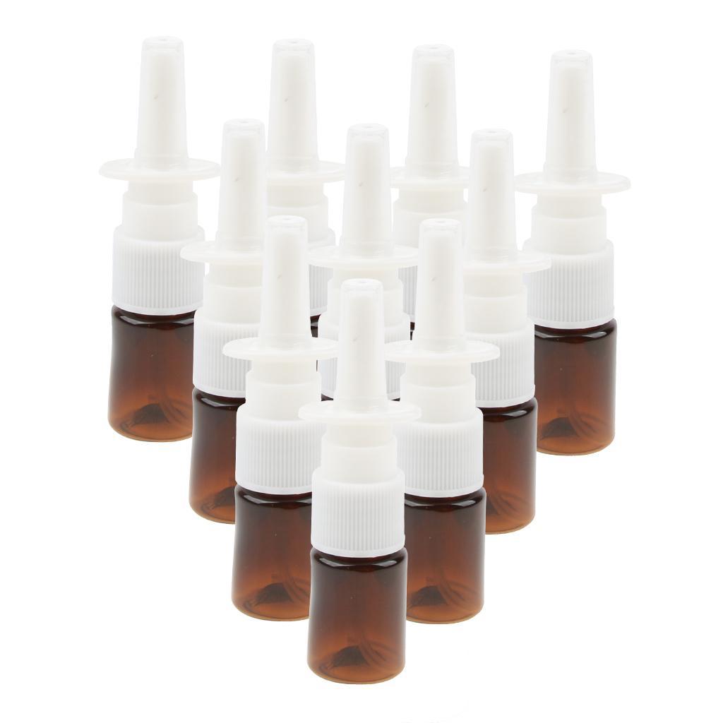 10 Pieces 5ml Empty  Nasal Spray Bottles Sprayers Container Clear