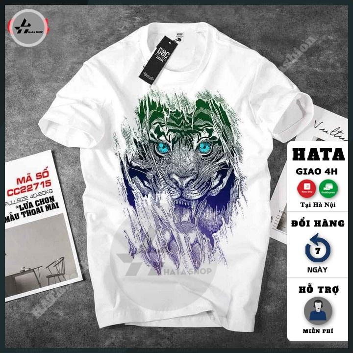 Áo Thun Trắng In Hình 3D Siêu Đẹp Cotton