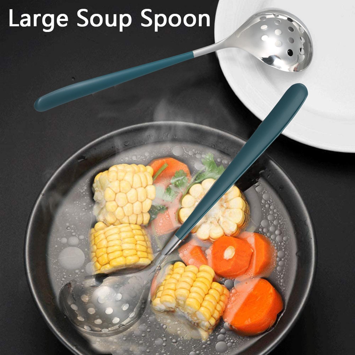 Thìa có lỗ, bằng thép không gỉ, chống dính dùng để nấu canh