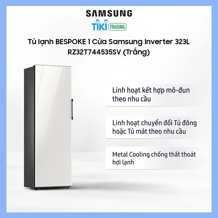 Tủ lạnh BESPOKE 1 Cửa Samsung Inverter 323L RZ32T744535SV (Trắng) - Chỉ giao khu vực Hà Nội