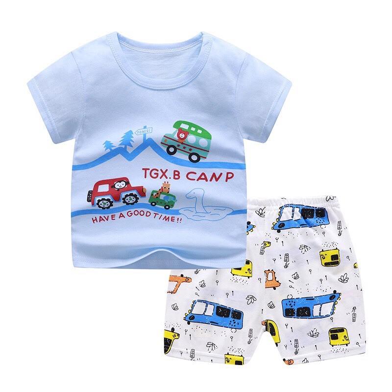 Bộ cotton QC mềm mịn cho bé trai bé gái 7-17kg