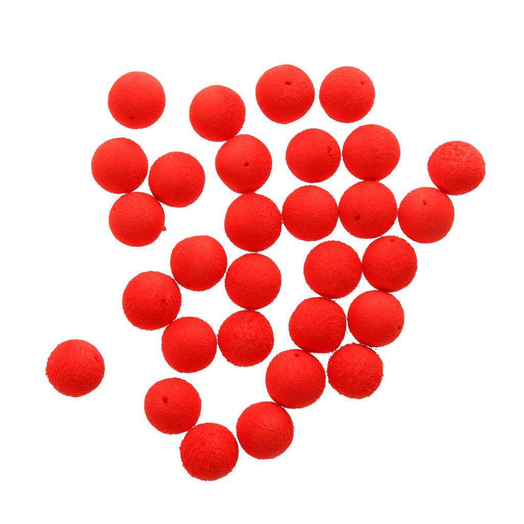 30PCS/Set Colorful Fishing Beads Assorted Soft EVA Round Bead Top Water Floating Ball Fishing Lures Baits Accessory