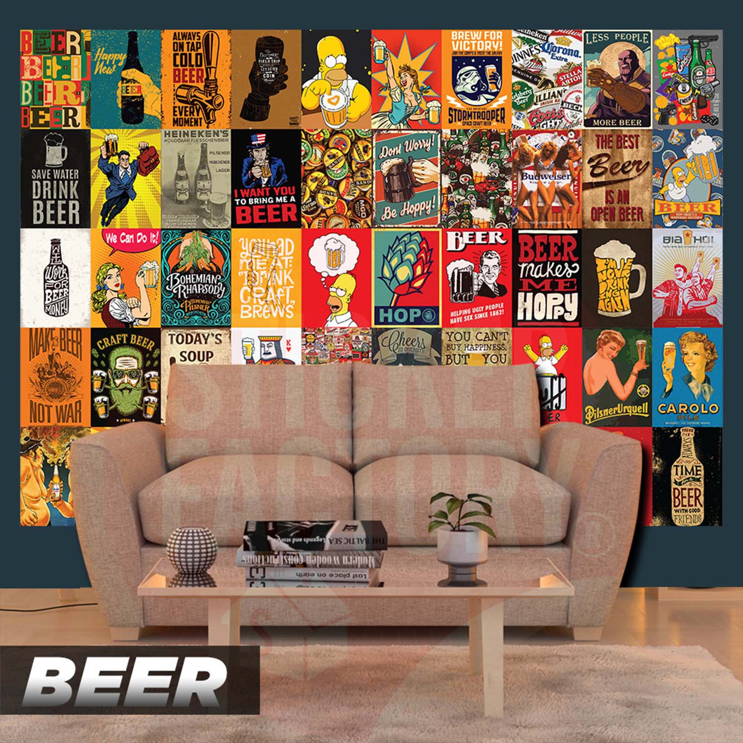BEER - Set 50 Poster A4 dán tường trang trí decor quán nhà cửa - STICKER FACTORY