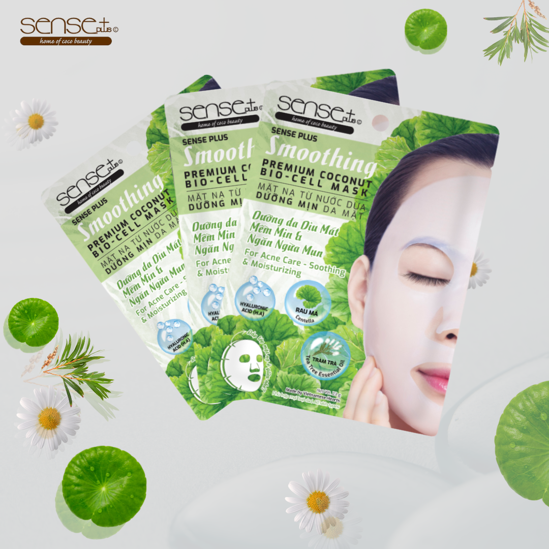 COMBO 10 MIẾNG MẶT NẠ BIOCELL DƯỠNG MỊN SENSE PLUS + TẶNG MẶT NẠ SỢI TRE DƯỠNG MỊN