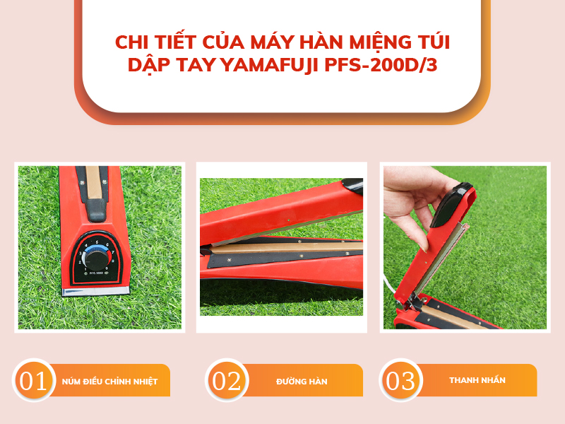 Máy hàn miệng túi dập tay Yamafuji PFS-200D3 Hàng chính hãng