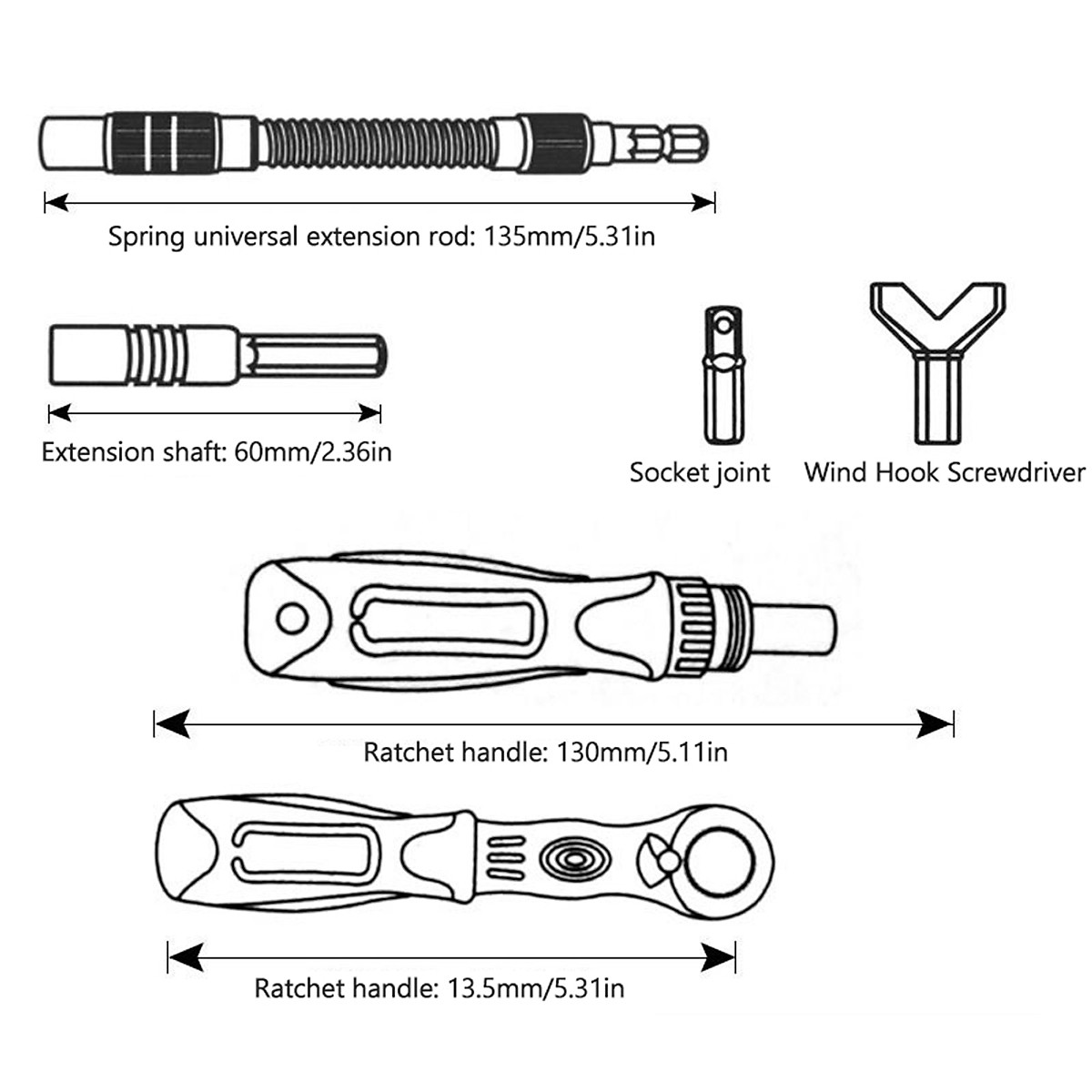 Bộ Tua vit mini 38 trong 1 Kết hợp Cờ lê, Bộ tuốc nơ vít Ratchet Bộ công cụ đa năng, sử dụng sửa chữa hầu hết thiết bị trong gia đình