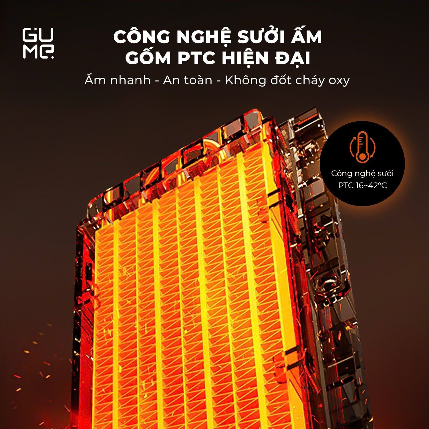 Máy sưởi gốm kèm bù ẩm thông minh ra lệnh bằng giọng nói thương hiệu Hàn Quóc GM-S2558 - Bảo hành 12 tháng - Hàng chính hãng