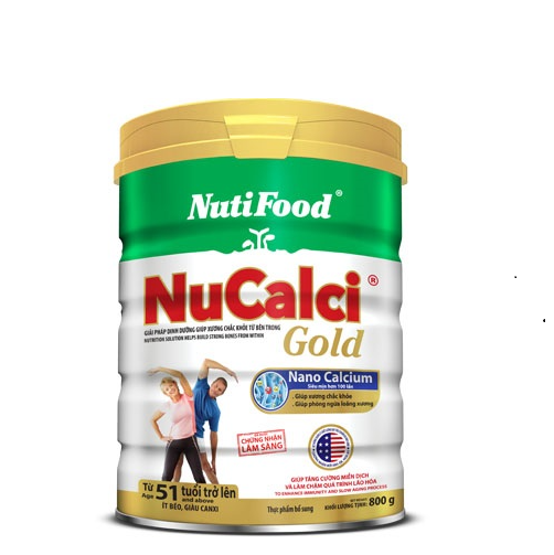 2 Hộp Sữa Bột Nucalci Gold 51 Tuổi Trở Lên (Lon Thiếc 800g)