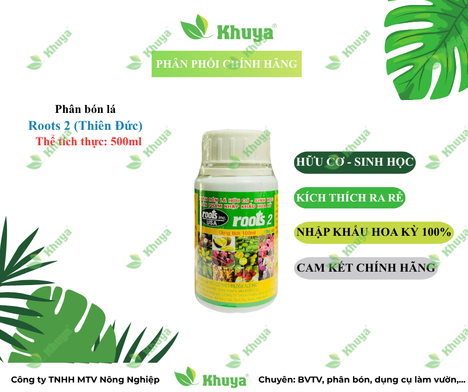 Phân bón lá Thiên Đức Roots 2 (Chai 100ml) Kích Thích Ra Rễ - Nhập khẩu từ Hoa Kỳ