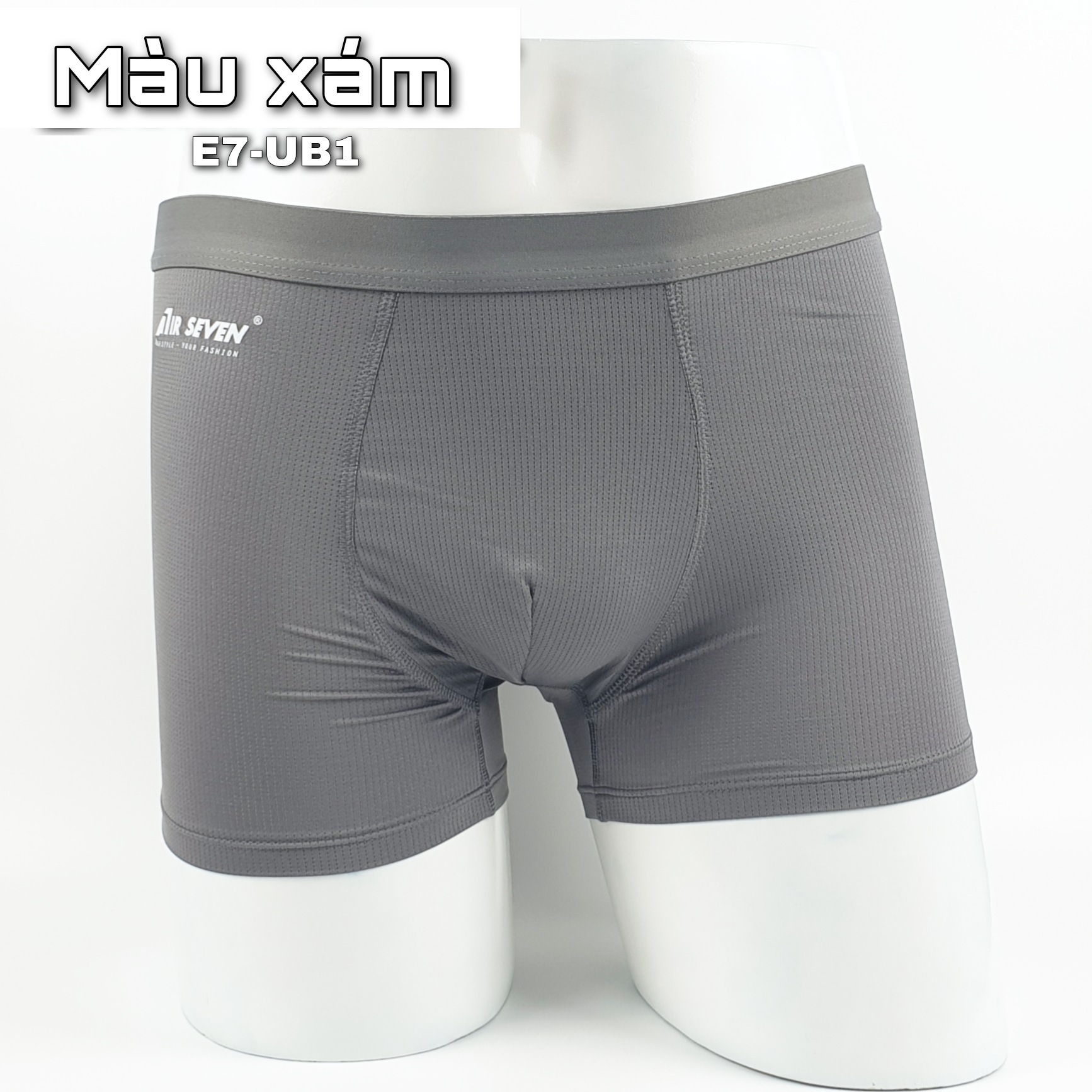 Quần lót nam Boxer thun co giãn 4 chiều, lưng thun nhỏ, công nghệ thoáng khí - màu Xám