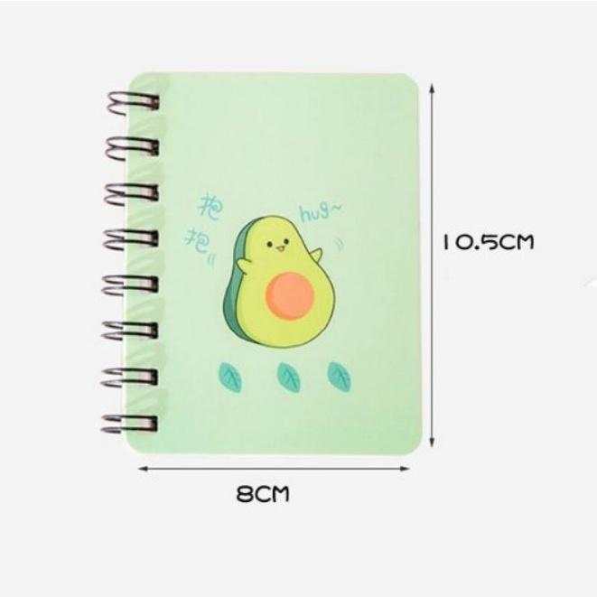 Sổ tay Mini họa tiết quả bơ hoạt hình dễ thương
