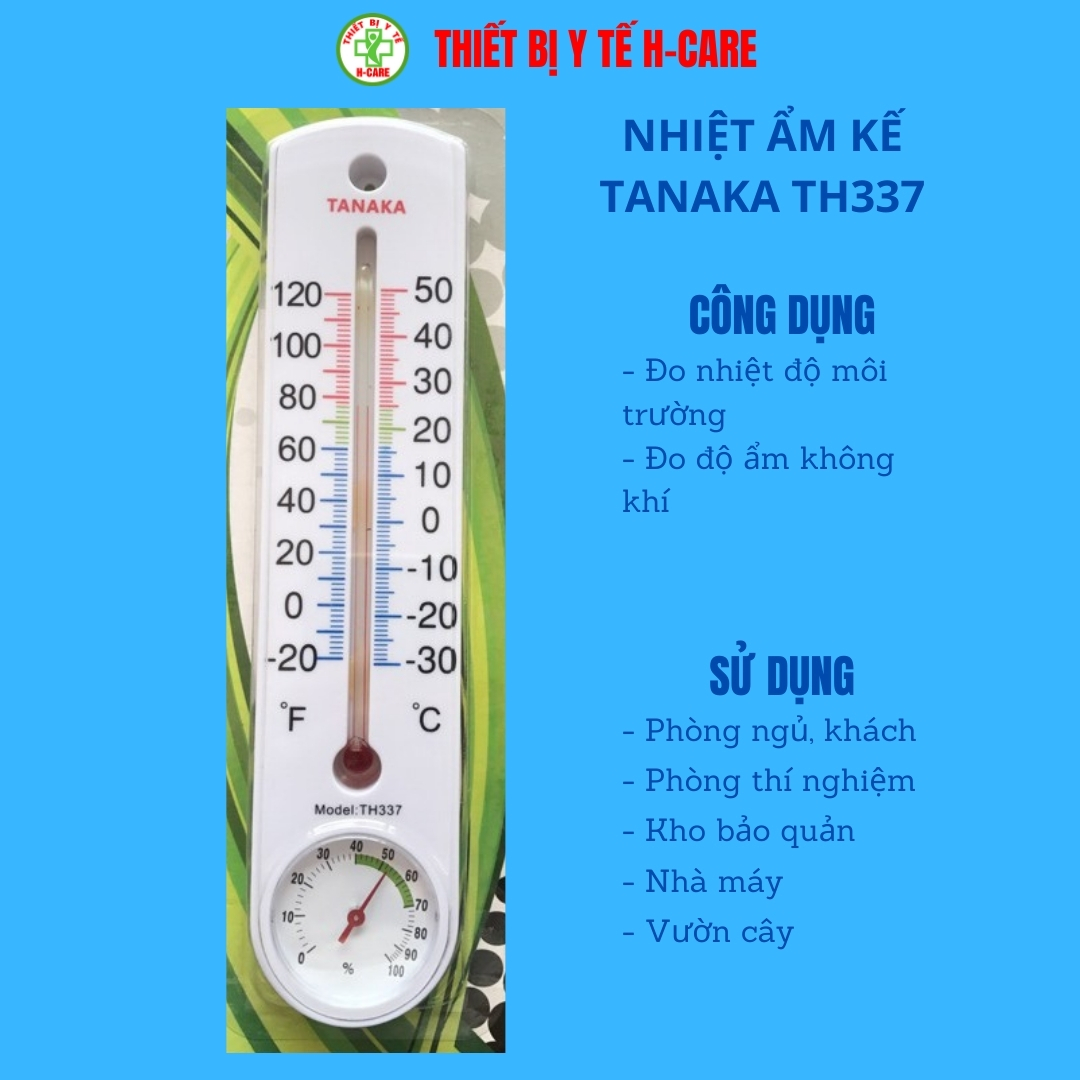 Nhiệt ẩm kế Tanaka Th337 - Đo nhiệt độ, độ ẩm trong nhà và ngoài trời