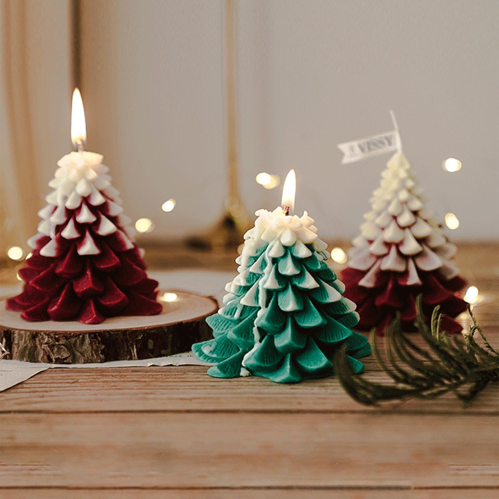 2PCS Christmas Tree Scented Candle Halloween Bar Home Decorative Photo Props