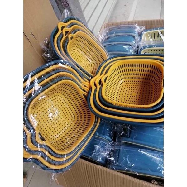 Combo rổ 6 món rổ nhựa chậu ráo nước hai lớp cao cấp tiện lợi