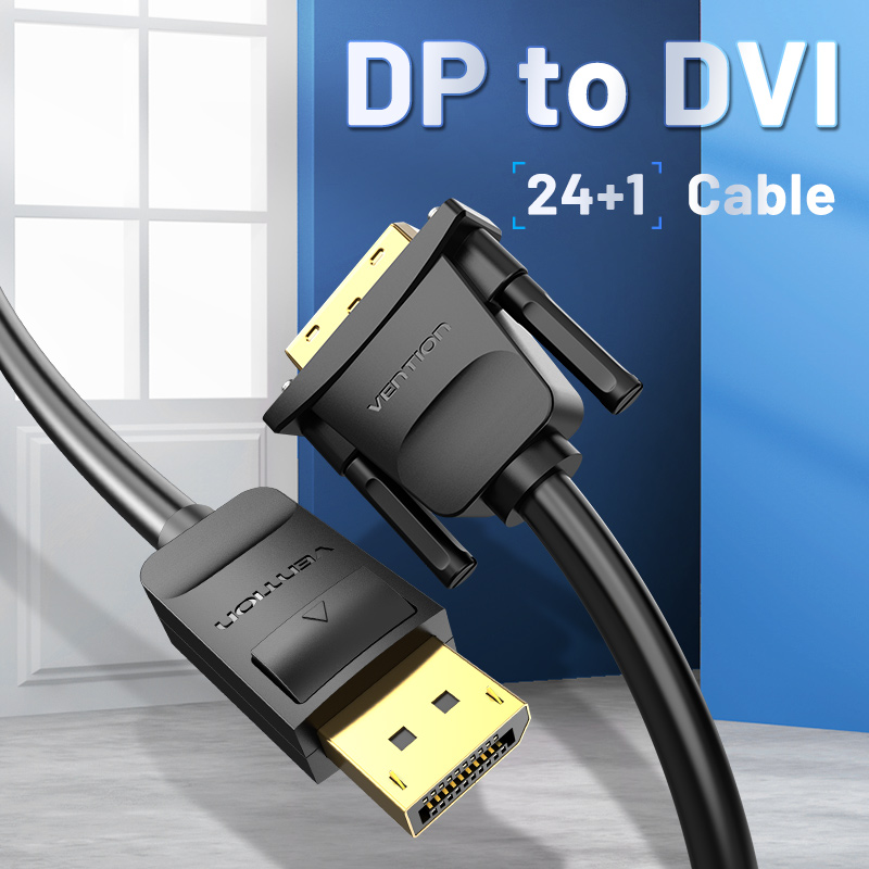 Cáp chuyển đổi Displayport to DVI Vention dài 1,5M - Hàng chính hãng