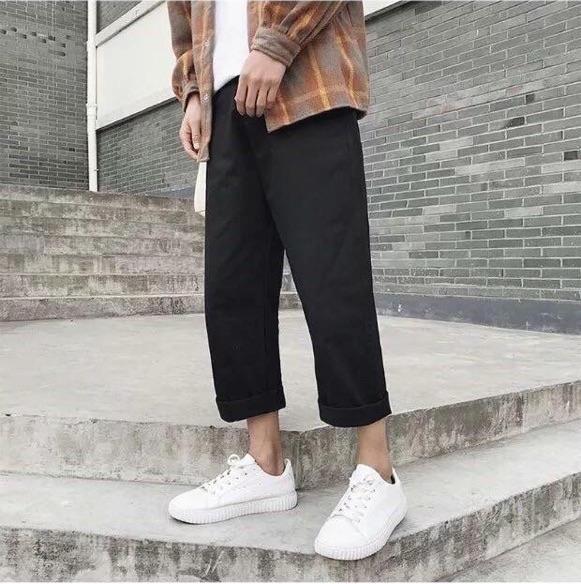 HÌNH THẬT Quần culottes ống rộng Kaki đẹp. Quần Kaki nữ.