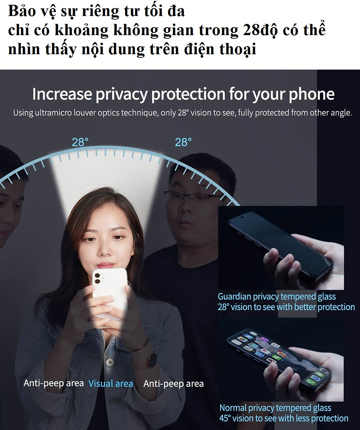 Kính chống nhìn trộm cho iP 14 Pro Max / 14 Pro / 14 Max / 14 Nillkin Guardian - Hàng chính hãng