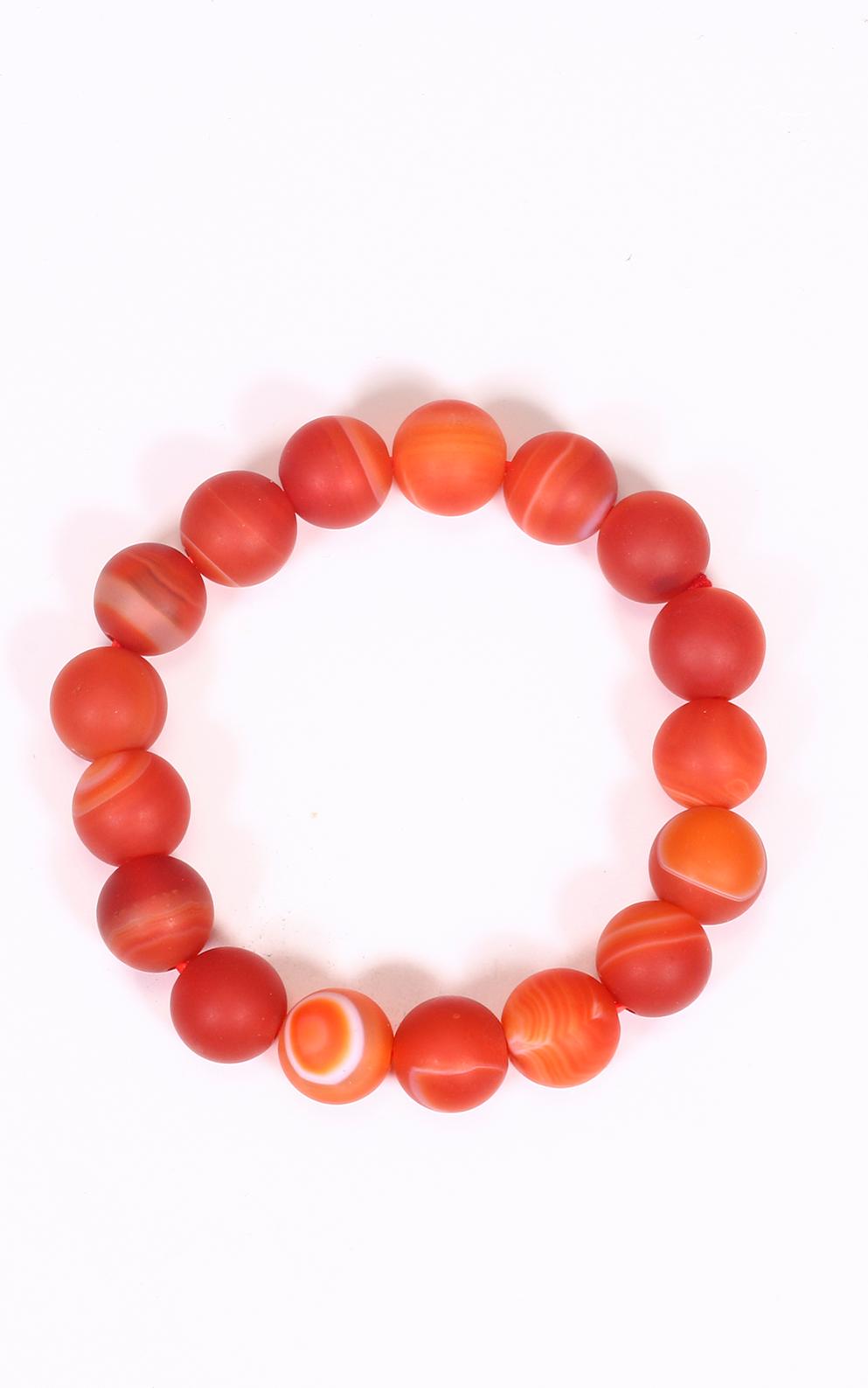 Vòng tay đá mã não đỏ nhám mệnh hỏa, thổ - Ngọc Quý Gemstones