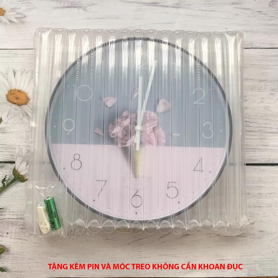Tranh đồng hồ gỗ – Tranh treo tường kèm đồng hồ - Tặng kèm đinh đa năng treo tranh không cần khoan tường