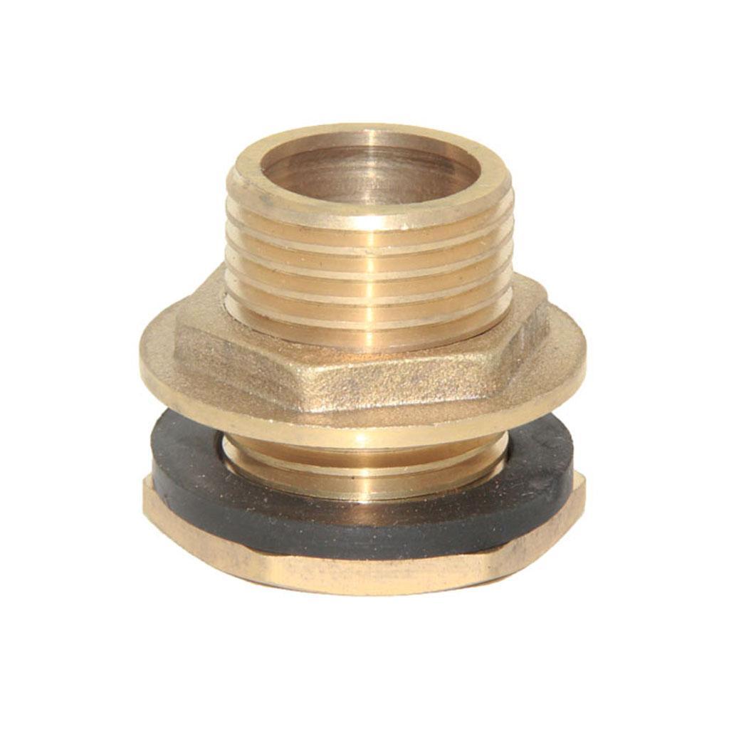 4 1/2" Brass Water Tank Hose Tube Pipe Connector Adapter Fittings w Gasket