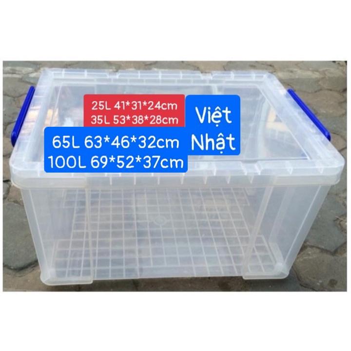 THÙNG NHỰA CHỮ NHẬT GIẢ MỸ CÁC CỠ 25L/35L/65L/100L