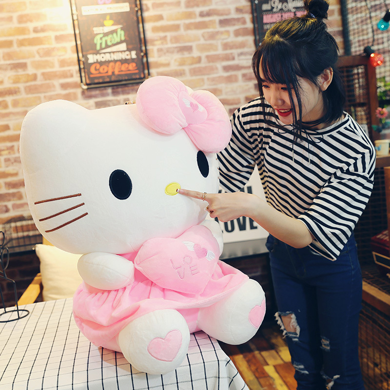 Gấu Bông Mèo Kitty Ôm Tim Siêu Dễ Thương (25cm---&gt;60cm) Hàng Cao Cấp Loại 1 Chất Lượng Cao, An Toàn Cho Trẻ Nhỏ