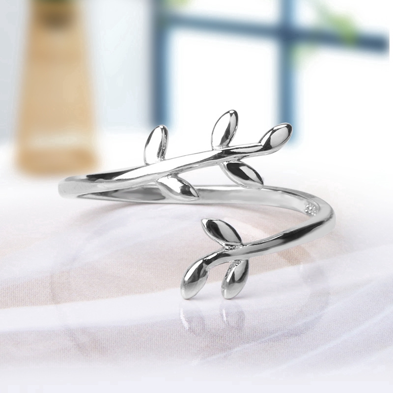 Nhẫn bạc nữ NgọcHY, Lá Olive nữ tính