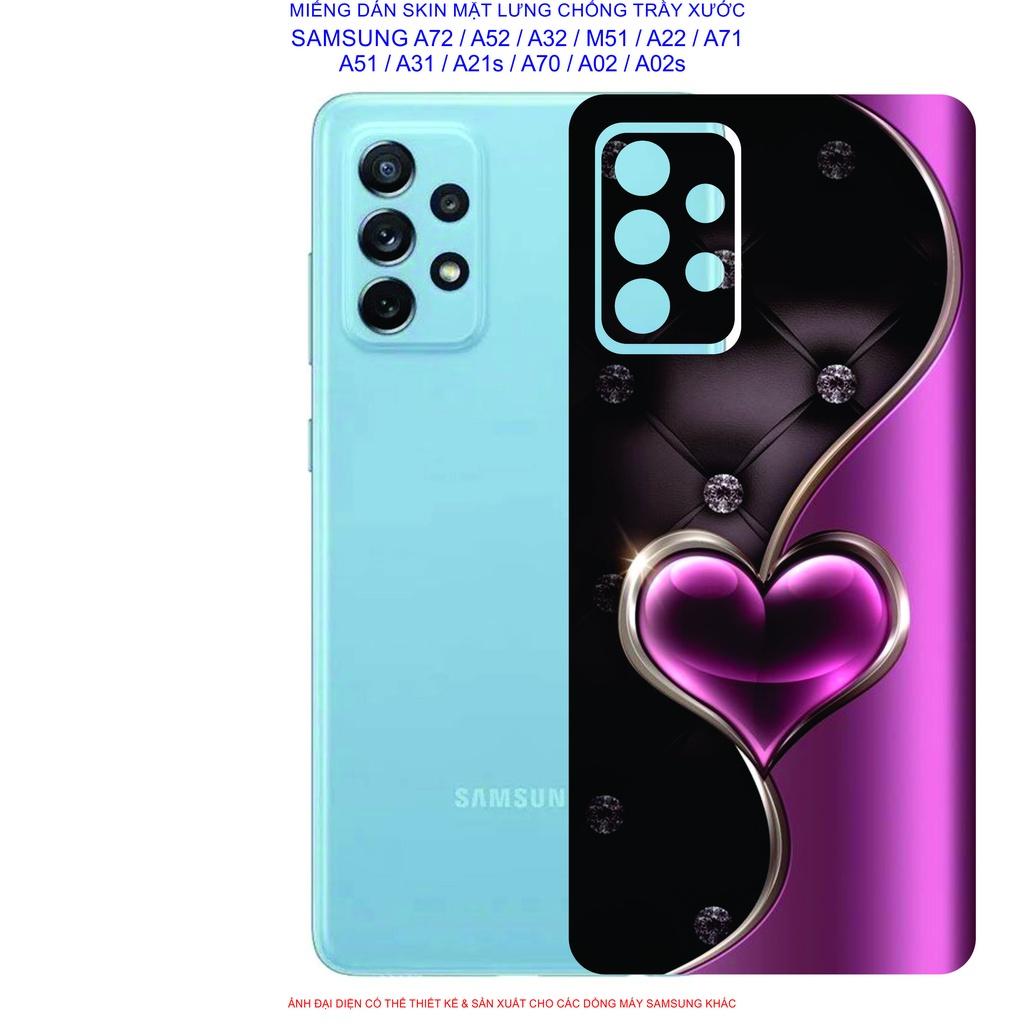 Miếng Dán Skin mặt lưng dành cho SAMSUNG A72 / A52 / A32 / A22 / M51 / A71 / A51 / A31 / A21s / A12 / A02 / A02s chống trầy xước