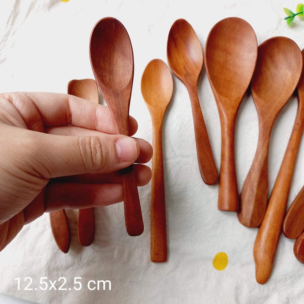 Bộ Thìa Gỗ Nhãn Ăn Cơm, Soup, Chè, Thìa Khuấy Sinh Tố, Cà Phê, Decor Chụp Ảnh
