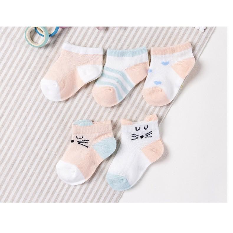 Set 5 Đôi Tất cho bé Xuất Nhật 100% Cotton Mềm Mại Cho Bé