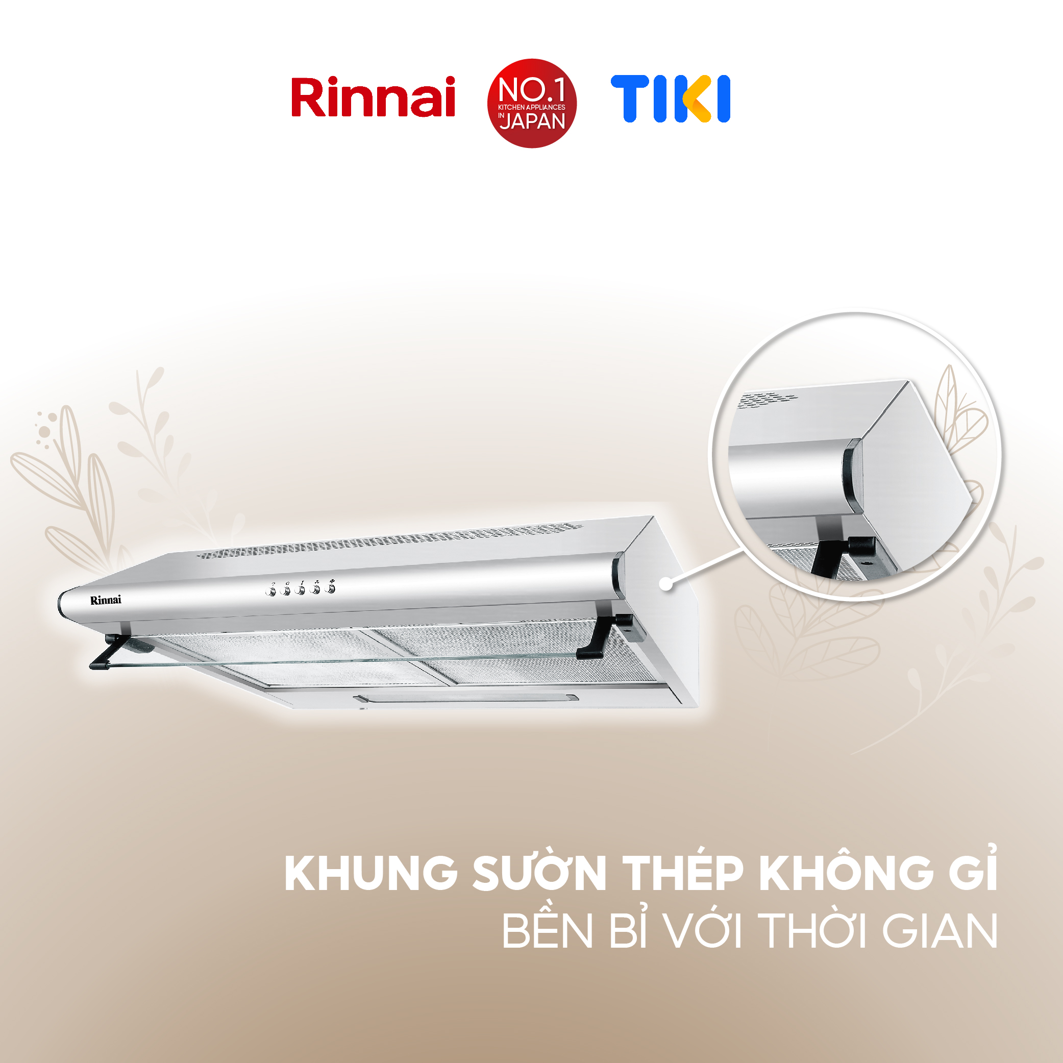 Máy hút mùi 70cm Rinnai RH-S207-GC than hoạt tính và ống thoát