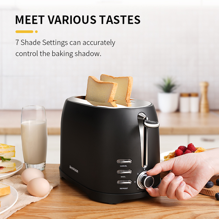 Máy nướng bánh mì Shardor TS515B-ELF công suất 800W trang bị 7 chế độ điều chỉnh tiện lợi - Hàng Nhập Khẩu