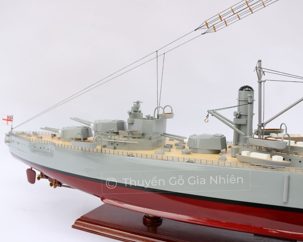 Mô Hình Thuyền Gỗ Phong Thủy Dạng Thuyền Chiến HMS Iron Duke Chính Hãng Hàng Xuất Khẩu Chất Lượng Cao