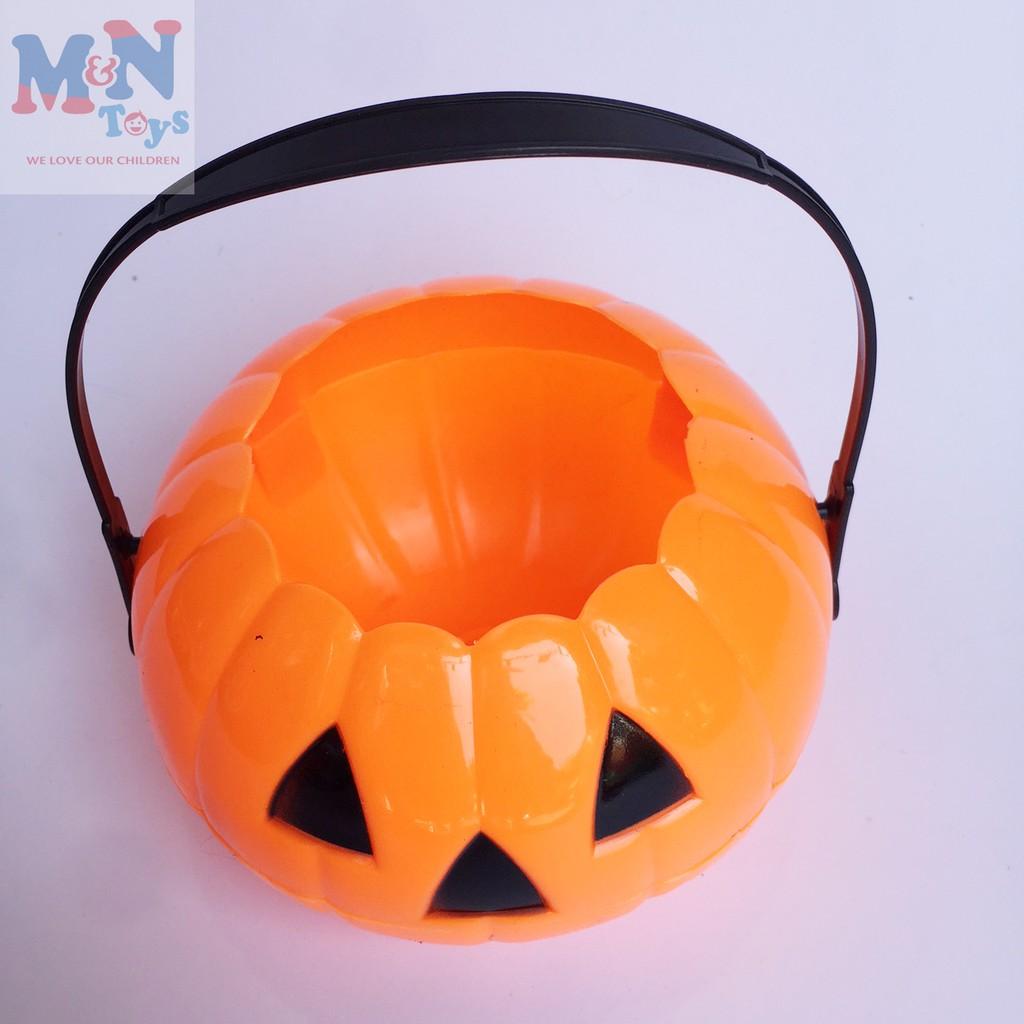 Xách bí ngô Halloween - giỏ xin kẹo đẹp đường kính 17cm