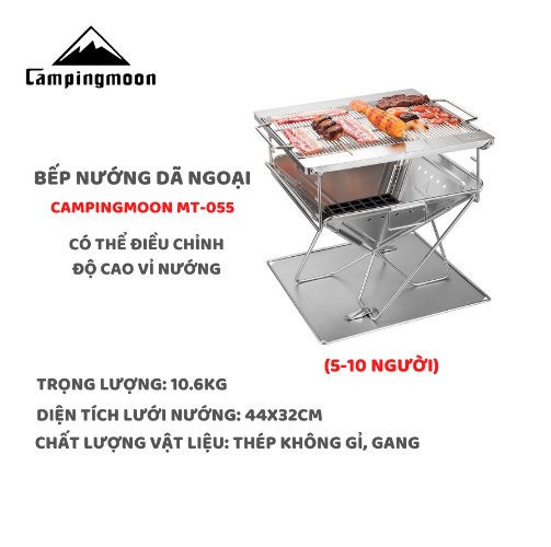 Bếp nướng than hoa gấp gọn 8-10 người Campingmoon MT-055