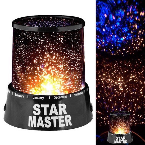 Đèn Ngủ Chiếu Bầu Trời Đầy Trăng Sao Star Master 4 Bóng Led Hiệu Ứng Lãng Mạn Trang Trí Không Gian Dùng Cáp Sạc Usb