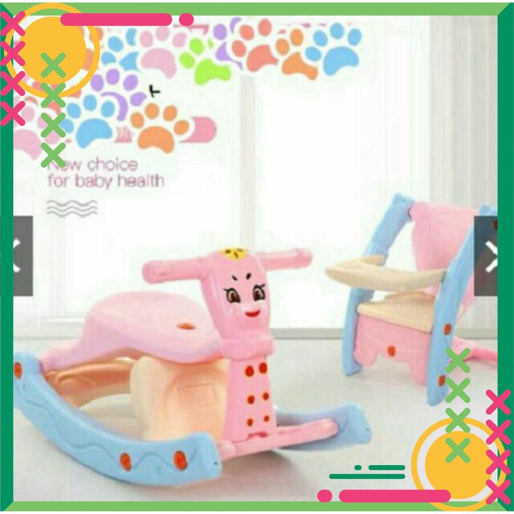 Ghế ngồi ghế ăn dặm kiêm bập bênh cho bé 3in1