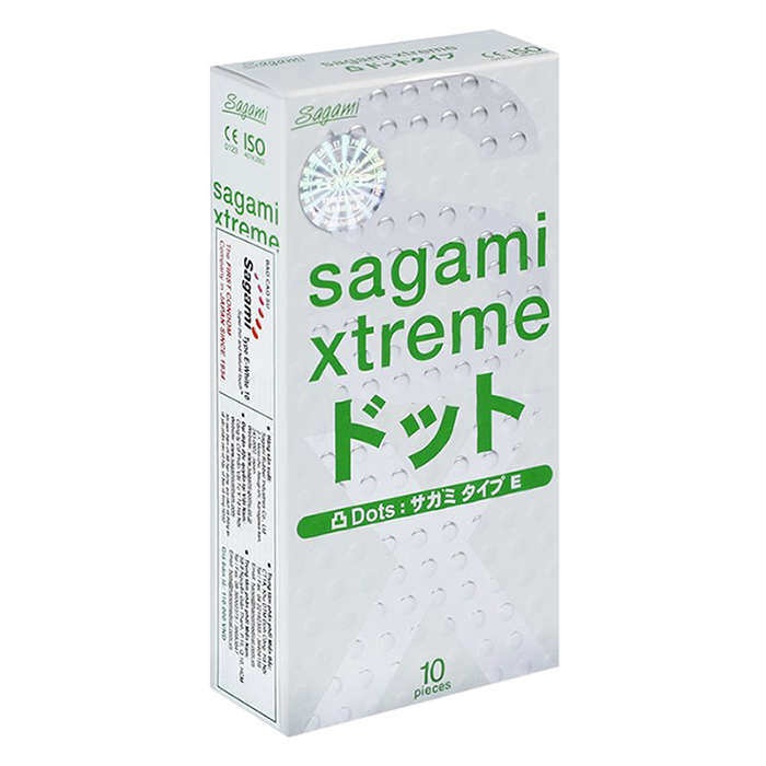 Bộ Bao Cao Su Có Gân Và Gai Siêu Mỏng Sagami Extreme White (10 Bao) Và Bao Cao Su Mỏng Co Dãn Sagami Are Are (10 Bao)