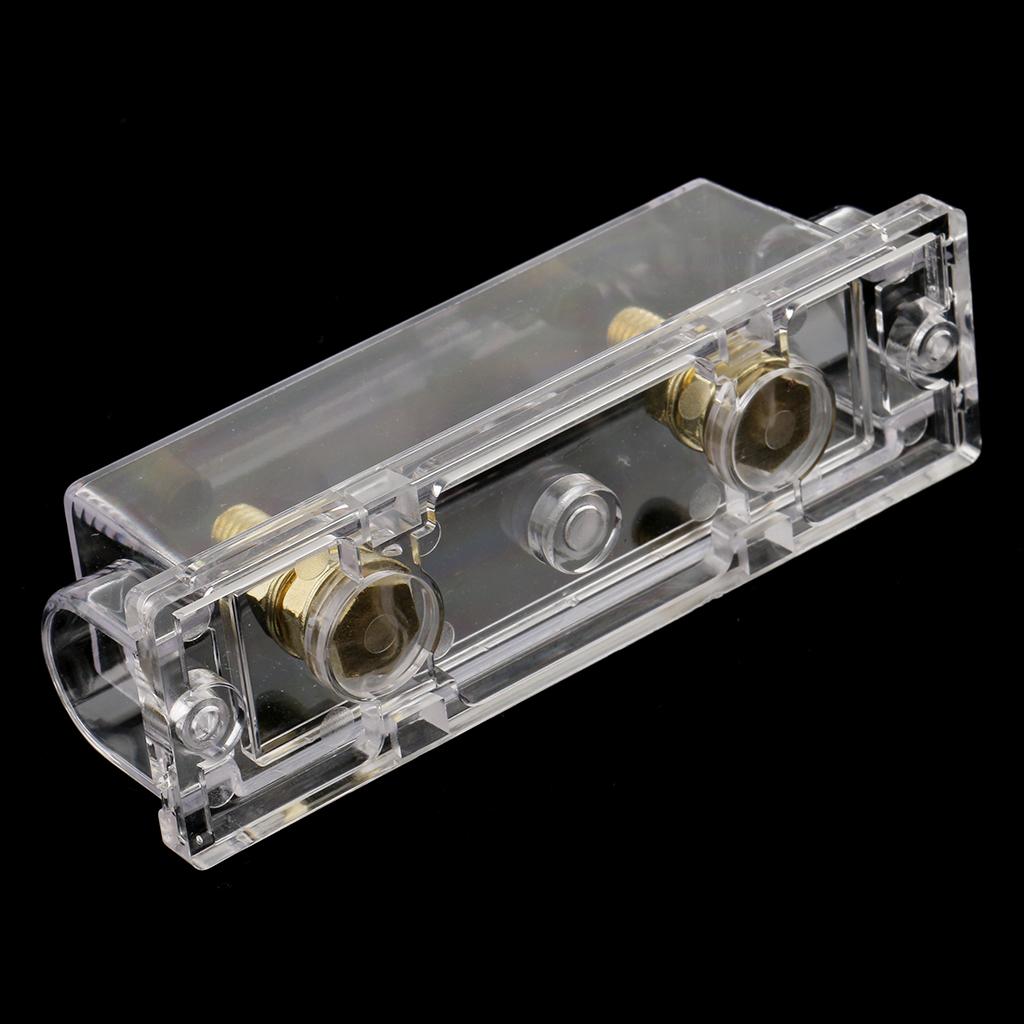 ANL Fuseholder Fuse holder 0 2 4 Gauge Car Audio Gold Inline Clear Box