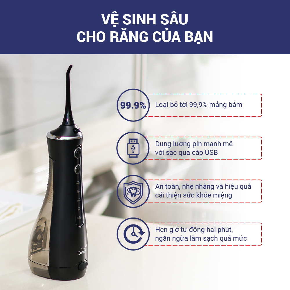 Máy tăm nước cầm tay DZE218 Dozzi (Hàng chính hãng)