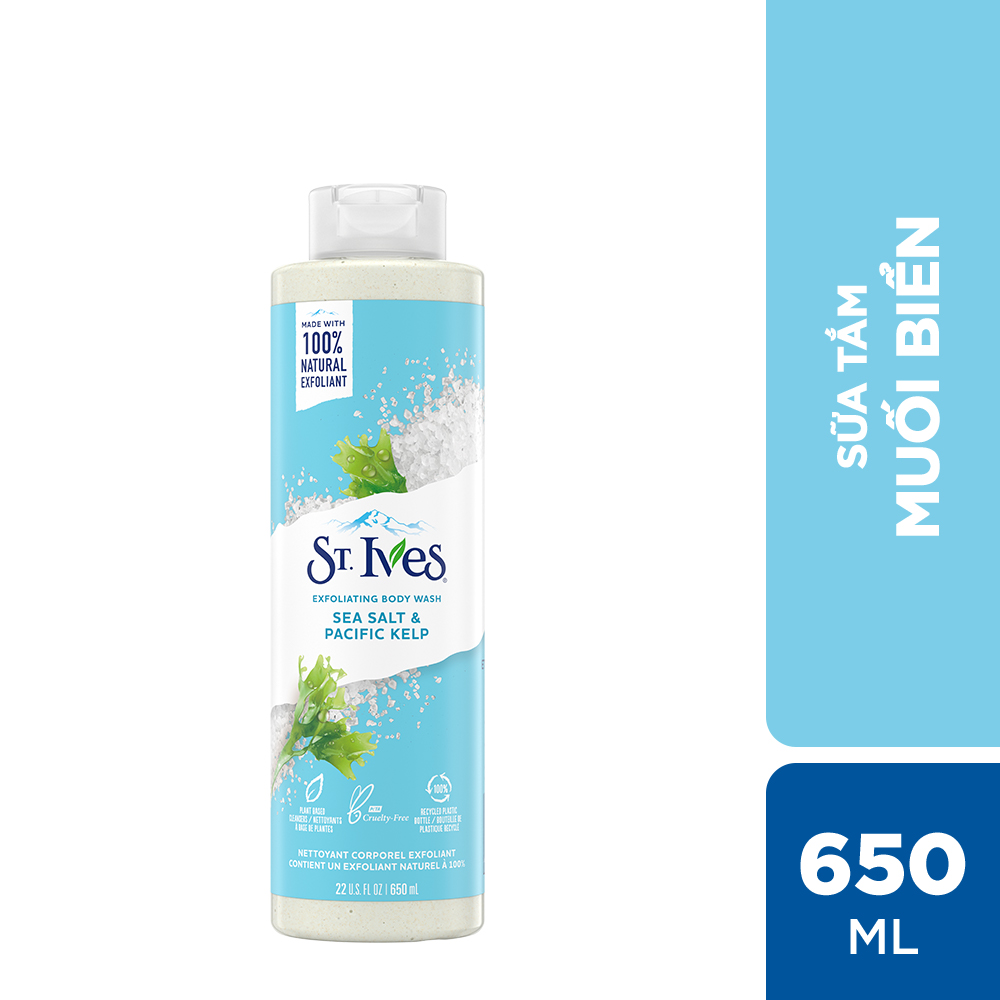 Sữa tắm dưỡng da St.Ives Yến Mạch và Bơ/ Muối Biển/ Cam Chanh 650ml