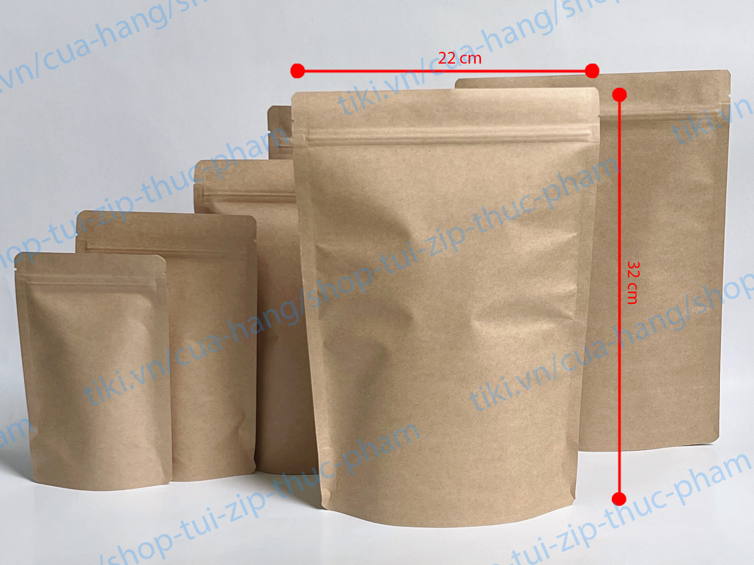 100gram Túi zip giấy - túi giấy đựng thực phẩm khô, Túi đựng bánh kẹo, túi zip giấy kraft, craft