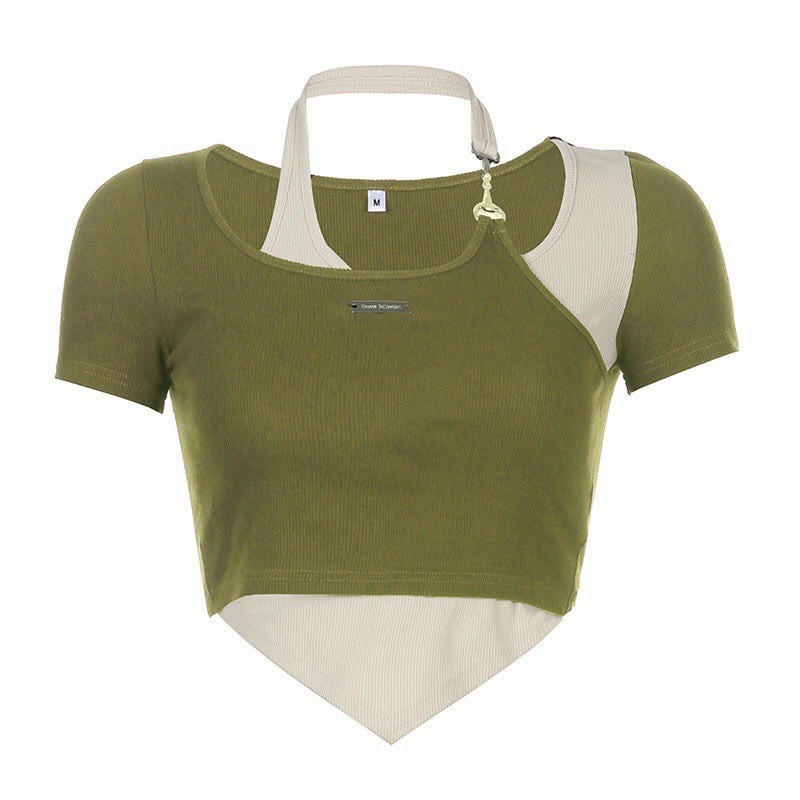 Áo Croptop Ôm Tay Ngắn Kiểu Dáng Trơn Basic Phối Xích , In Hoa Hồng - Vải Thun Bozip Cotton Dày Mịn, Áo Croptop Ôm Tay Ngắn Kiểu Dáng Phối Màu Gắn Dây Xích - Vải Thun Cotton Dày Mịn Màu Đen Xanh, Áo Croptop Ngắn Ôm 3 Lỗ In Chữ