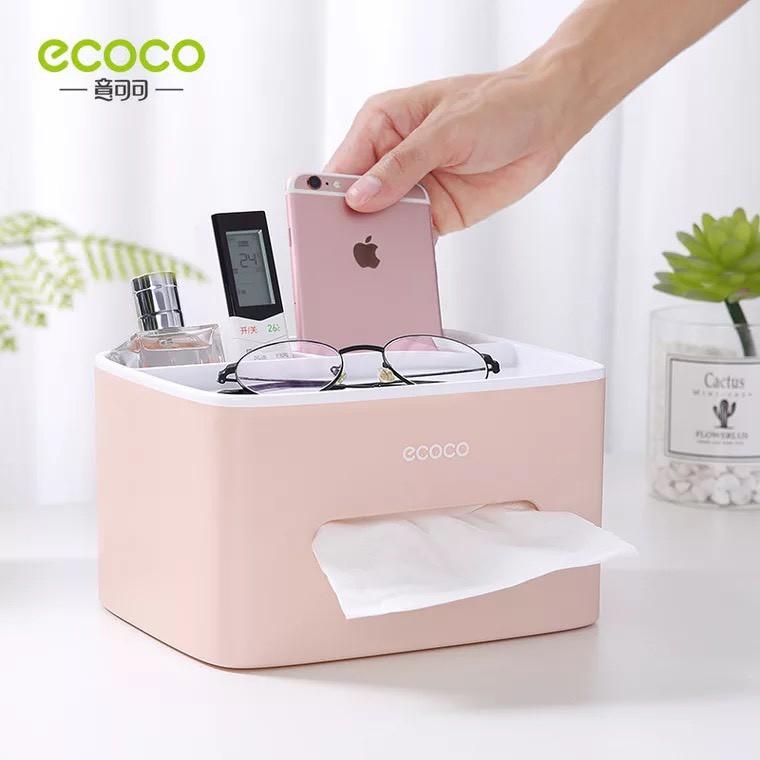 (Ecoco SIÊU RẺ) Hộp đựng giấy ăn kèm khay tiện ích Ecoco mã 1602