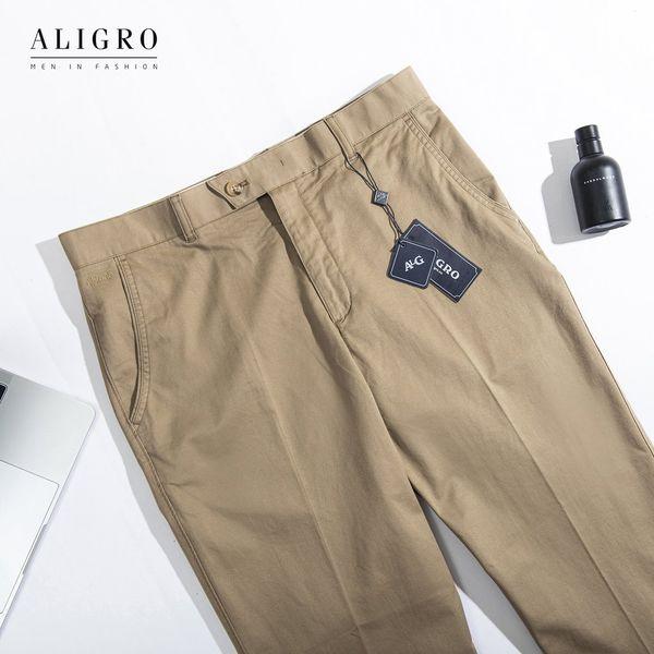 Quần kaki nam, quần thô màu be dáng SlimFit, chất liệu vải kaki cao cấp bền đẹp, thiết kế cạp đính đỉa ALIGRO ALGK050
