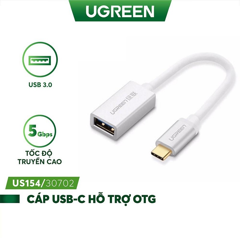 Cáp OTG USB Type-C to USB 3.0 chính hãng Ugreen 30702 hàng chính hãng