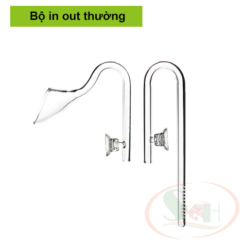 Ống in out thủy tinh Ista phun tia, hút váng mini 12, 16 mm bể thủy sinh cá tép