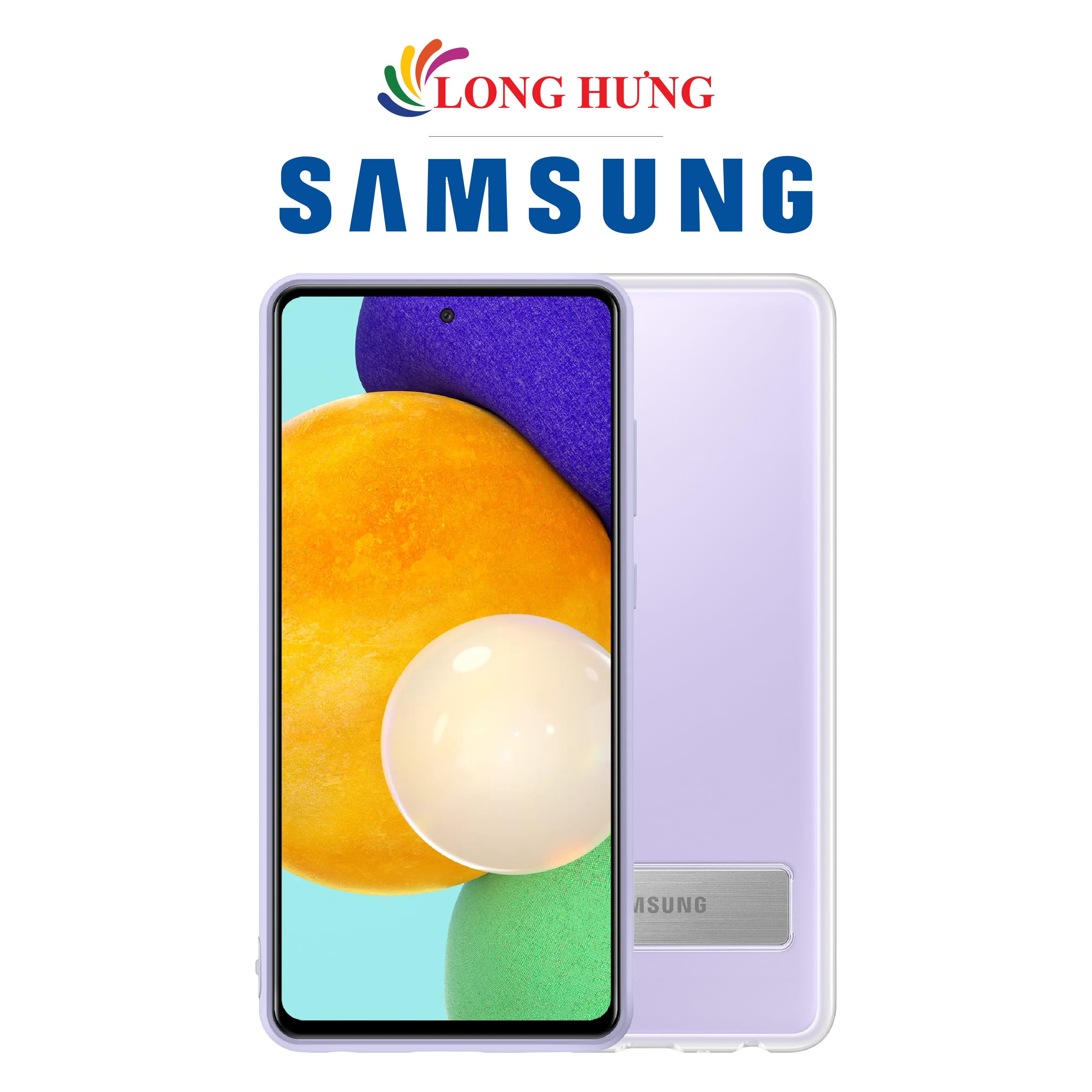 Ốp lưng nhựa cứng Clear Standing Cover Samsung Galaxy A72 EF-JA725 - Hàng chính hãng
